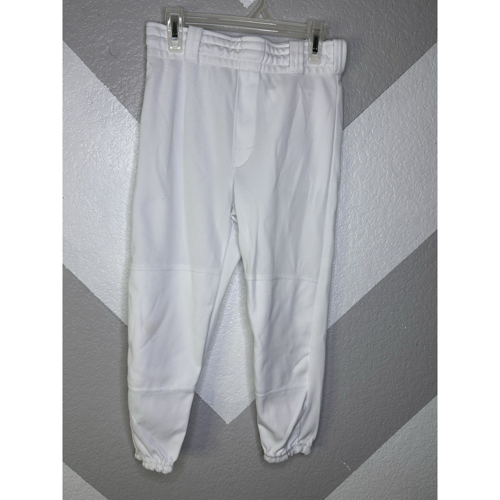 Rawlings White Baseball Pants BTB2000RW Youth Sz Medium Elastic Drawstring Waist
